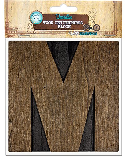 Decorative Wood Letterpress Blocks Vintage Edition-Letter M