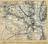 Map of the Peninsula of Virginia : showing route of McClellan's Army toward Richmond illegible. (Civil War Map Reprint: 36