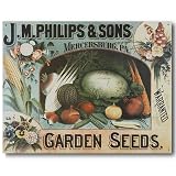 Nostalgic Flowers & Seeds Tin Sign : J.M. Philips & Sons Garden Seeds