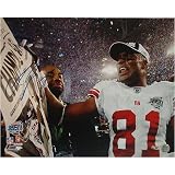 Amani Toomer SB XLII Celebration Holding Newspaper 16x20