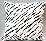 NuAngel Decorative Throw Pillow, Zebra, 100% Cotton Flannel, 17 x 17