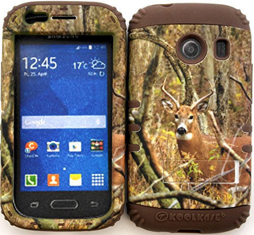 Wireless Fones TM Hybrid Impact Dual Layer Cover Case for Samsung Galaxy Ace Style S765c Straight Talk, Net10 and TracFone Real Deer Camo Mossy on Brown Skin