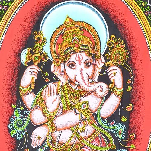 Bless 'Lord Ganesha' Cotton Tapestry 91.44 X 121.92 Cm