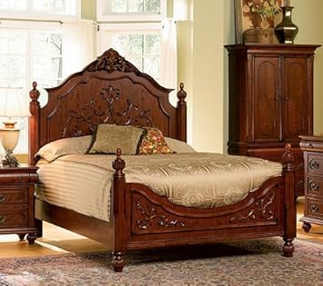 Isabella Collection Solid Hardwood Eastern King Size Bed,AtHomeMart,218809