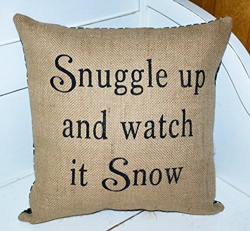 16x16" Burlap Winter and Christmas Pillow - Snow