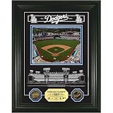 Highland Mint Los Angeles Dodgers Stadium Archival Etched Glass w/ Two Gold Coins