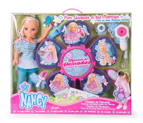 Imagen 2 de Famosa Nancy Maletín de peinados - Muñeca articulable con pelo largo y maletín con set de peinado (43 cm)