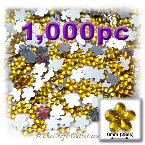 1000pc Rhinestones Mini Flower 6mm Pastel Assortment