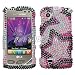 SPARKLING BLACK PINK TWIN STAR FULL DIAMOND RHINESTONE SNAP ON HARD SKIN FACEPLATE BLING COVER CASE FOR LG CHOCOLATE TOUCH VX8575