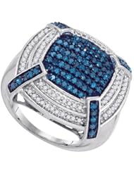 0.75CTW BLUE DIAMOND MICRO-PAVE RING