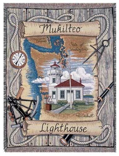 Mukilteo Lighthouse Tapestry Throw Blanket