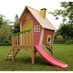 Kinderspielhaus / Hexenhaus mit Podest und Rutsche - Violet -