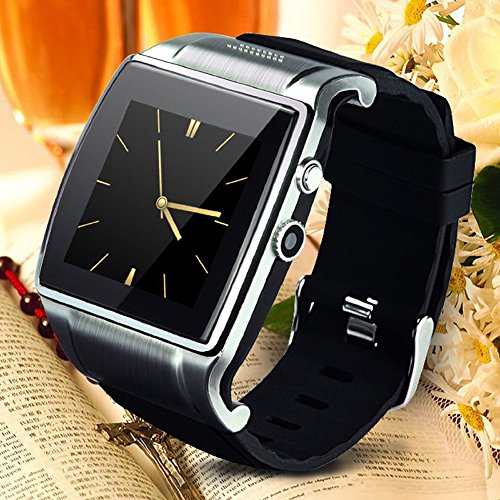 Malvolts Hi-Watch Wrist Mobile Phone GSM Bluetooth Smart Watch For Android Smartphone Samsung Galaxy S5 S4 S3 Note 4 3 2, All Sony Devices, All HTC Models, Bluetooth connection (Silver)