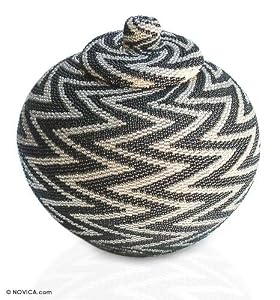 Night Thunder Beaded Basket: Home & Kitchen