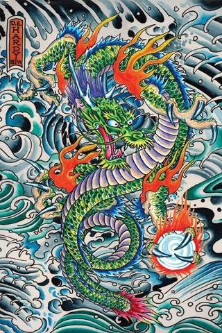 1art1 40215 Ed Hardy - Dragon Poster (91 x 61 cm)