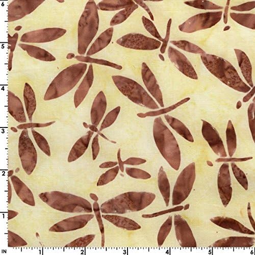 Fresh Water Designs Kahuna Batiks Fabric - Dragonflies - Cream/Mauve #KAH04-029
