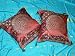 2 Rust Floral Silk Sari Toss Cushion Pillow Covers 16