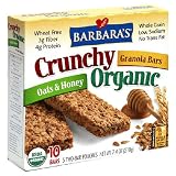 Barbaras Bakery Crunchy Organic Granola Bars Oats Honey, 7.4-Ounce Boxes (Pack of 6)