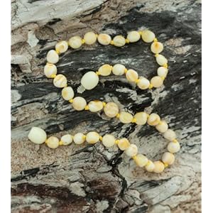 White Royal Olive Shape Baltic Amber Teething Necklace