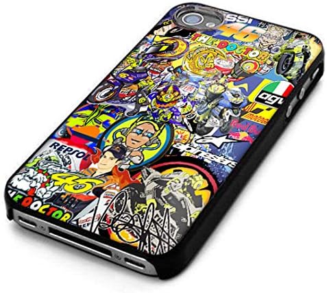 Iphone Case Custom Valentino Rossi VR46 MotoGP Champion Monster Yamaha Stickerbomb 02 Hard Case (Case for iPhone 5 5S)
