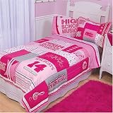 Disney High School Musical Full Size Bedding Ensemble -- Hand Stitched Patchwork Quilt, Shams, and Sheets