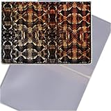 Lenticular Business Card Holder with two pockets; BH2-R304; Changing colors on a snake skin print when tilted.