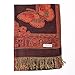 New Black Red Women's Reversible Two-Face Silk Pashmina Shawl Scarf Butterfly