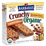 Barbara's Bakery Crunchy Organic Granola Bars Toasted Almond, 7.4-Ounce Boxes (Pack of 6)