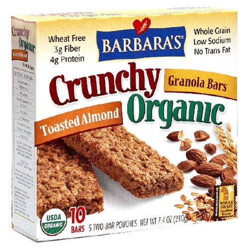 Barbara's Bakery Crunchy Organic Granola Bars Toasted Almond, 7.4-Ounce Boxes (Pack of 6) by Barbara's Bakery