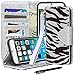 Style4U Iphone 6 Case Bling Flip Case, [Everlasting Shine] Zebra Design Premium Pu Leather Stand Wallet Case With Id Credit Card / Cash Slots + 1 Stylus And 1 Screen Protector Dark Brown / Silver