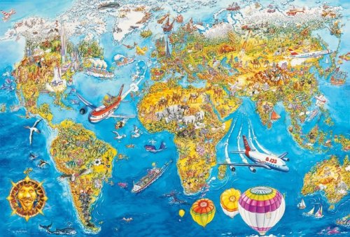 Schmidt Spiele - Weltkarte, 200 Teile Puzzle