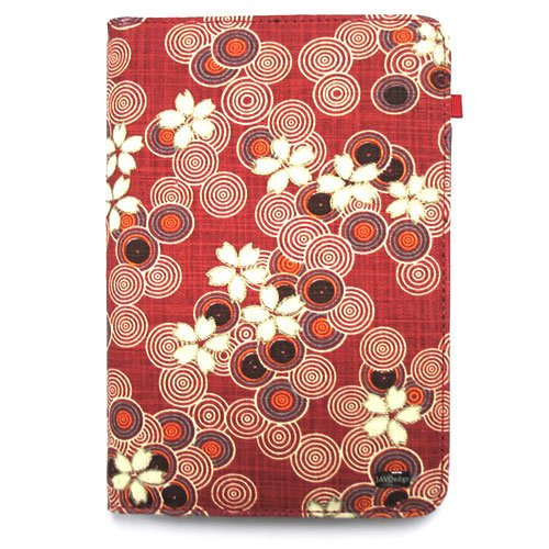 JAVOedge Cherry Blossom Book Style Case for the Barnes & Noble Nook (Red) - First Generation