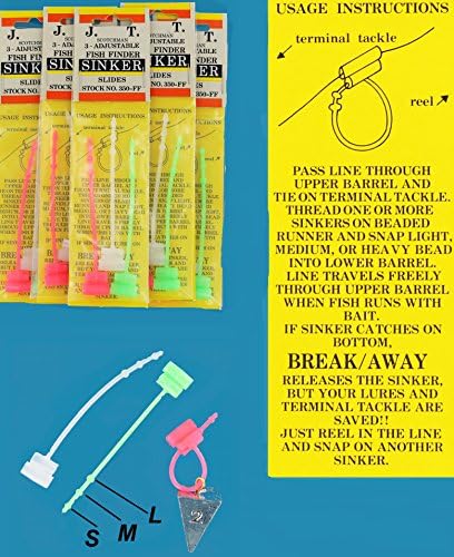 Break-Away Adjustable Fish Finder Fishing Sinker Slides Qty 18
