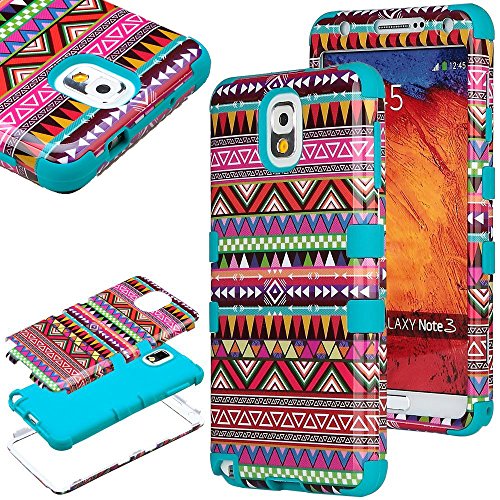 ULAK High Protection Case Hybrid Hard Plastic +Soft Silicone for Samsung Galaxy Note 3 III N9000 (Pink+Blue)