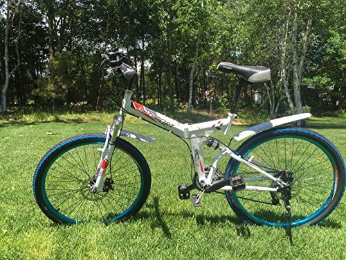26" Folding Bicycle Shimano 21 speed Mountain Bicycle Disc Brakes WHITE