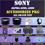 ULTIMATE ACCESSORIES PACKAGE INCLUDING WIDE ANGLE MACRO LENS + 2X TELEPHOTO LENS + 3 PC FILTER KIT + 8GB SDHC MEMORY CARD + MEMORY CARD READER + 2x EXTENDED LIFE BATTERIES + SOFT CARRYING CASE + TRIPOD + SUNSET ELECTRONICS MICRO FIBER CLEANING CLOTH & MUCH MORE FOR SONY ALPHA A290, SONY ALPHA A390 DIGITAL SLR CAMERA!!
