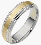 6mm Two-Tone 18 Karat Gold Comfort Fit Wedding Band Ring