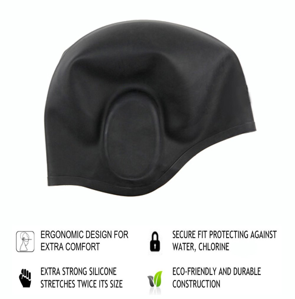 Swim cap, Hicool Premium Waterproof earmuffs