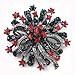 Soulbreezecollection Christmas Red and Green Wreath Flower Brooch Pin Pendant Necklace Compatible