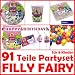 91-teiliges *FILLY FAIRY* PARTY SET für Kindergeburtstag mit 8 Kinder: Teller, Becher, Servietten, Trinkhalme, Einladungen, Partytüten, Girlande, Luftballons, u.v.m. von Riethmüller // Pferde Motto Deko Fest Kinder Geburtstag Kinderparty