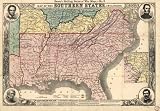 Map of the southern states, including rail roads, county towns, state capitals, count roads, the southern coast from Delaware to Texas, showing the harbors, inlets, forts and position of blockading ships. (Civil War Map Reprint: 36