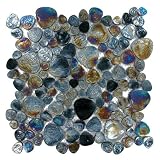 11 1/4 x 11 1/4 glass mosaic in black iridescent mix 616zc25hohL. SL160 11 1/4 x 11 1/4 glass mosaic in black iridescent mix