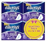 Always Long Plus Sanitary Pads with Wings - Quattro Pack x 48