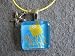 Square Glass Tile Pendant Necklace Jewelry Wearable Art Squid Unique Design By Atlantic Seaboard Trading Co.