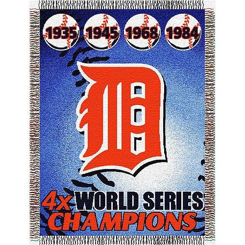 MLB Detroit Tigers 48-Inch-by-60-Inch Commemorative Acrylic Tapestry Throw