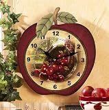 Apple Decor Wooden Wall Clock by Collections Etc