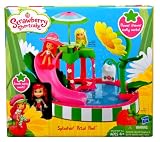 Pool Slides:Strawberry Shortcake perfumed 3 in <span class ='cd'>intex super water slide'n lounge island</span>. Doll play set - Splashin' Petal swimming pool with perfumed Strawberry Shortcake Doll, Hat, swimming pool Base, outdoor patio Platform, five Support Legs, Slide, Umbrella along with Post, Table, hand towel Rack, blossom Shower, Fabric hand towel and Instructions