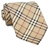 Burberry Tan Plaid Silk Necktie BURT4