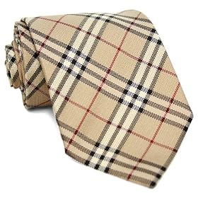 Burberry Tan Plaid Silk Necktie BURT4