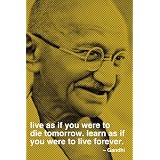 Gandhi Live As If.. (quote) steel fridge magnet'